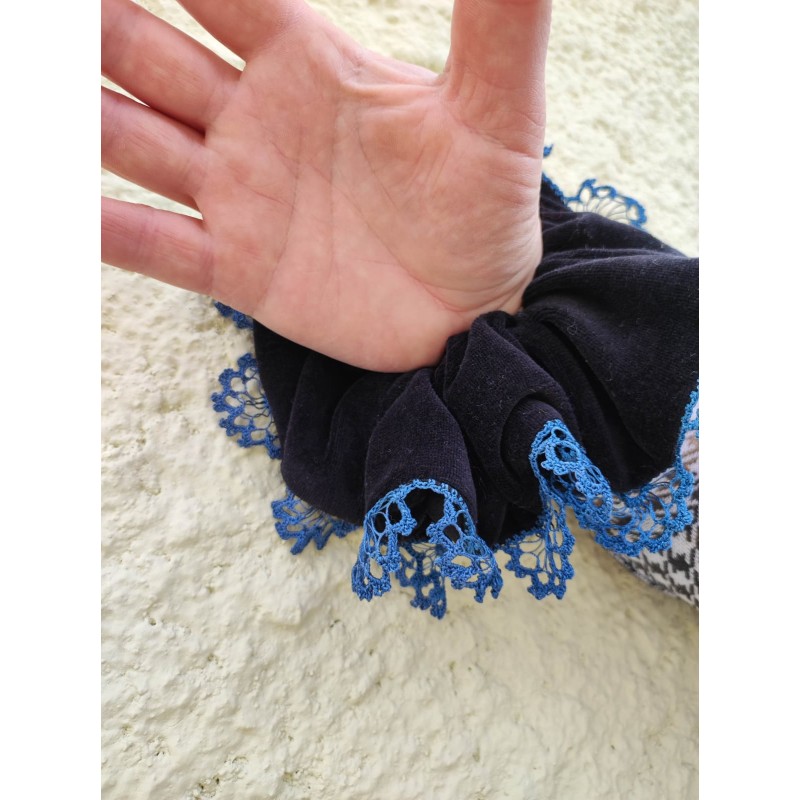 SCRUNCHIE ΓΙΑ ΤΑ ΜΑΛΛΙΑ ΒΕΛΟΥΔΟ ΜΕ ΤΑΝΤΕΛΑ ΠΛΕΚΤΗ ΜΕ ΤΟ ΒΕΛΟΝΑΚΙ