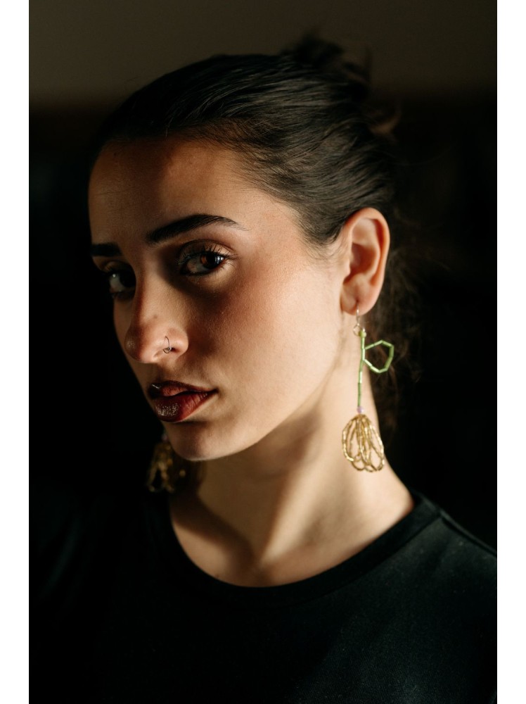 Χειροποίητα Κρεμαστά Σκουλαρίκια Λουλούδι