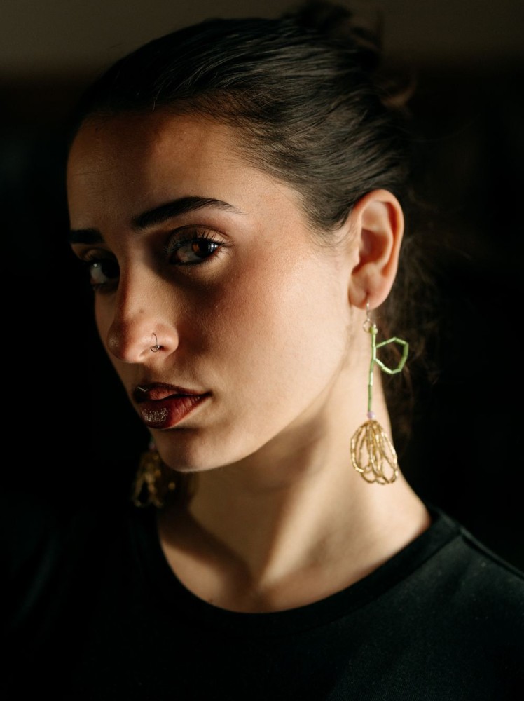 Χειροποίητα Κρεμαστά Σκουλαρίκια Λουλούδι