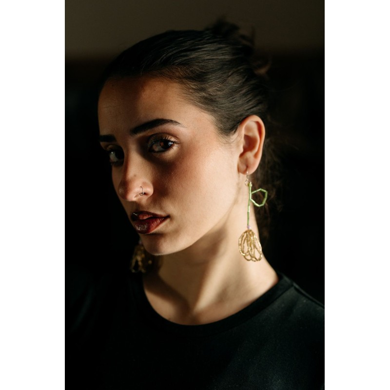 Χειροποίητα Κρεμαστά Σκουλαρίκια Λουλούδι