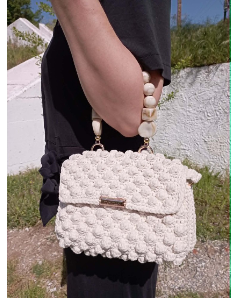 Bubbles White Bag Luxury Handmade