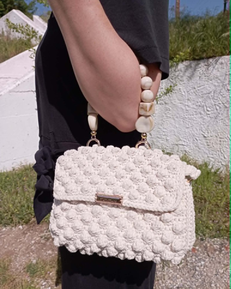 Bubbles White Bag Luxury Handmade