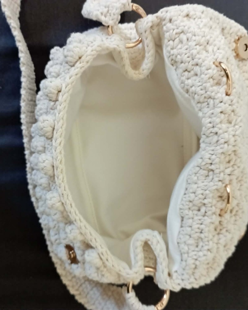 Bubbles White Bag Luxury Handmade