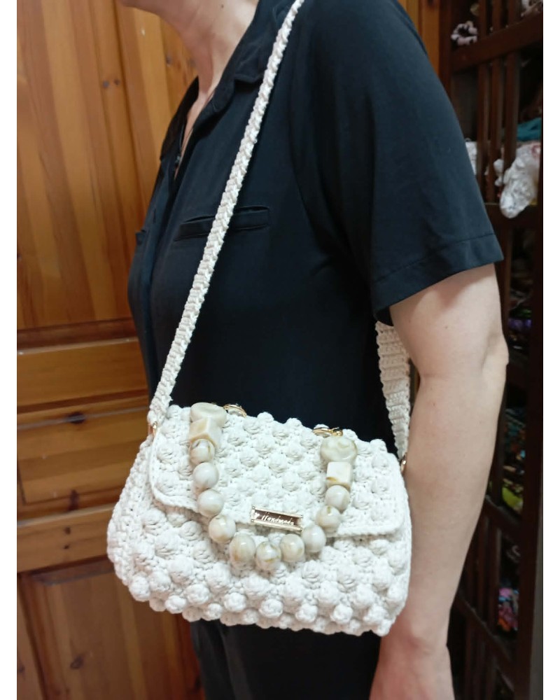 Bubbles White Bag Luxury Handmade