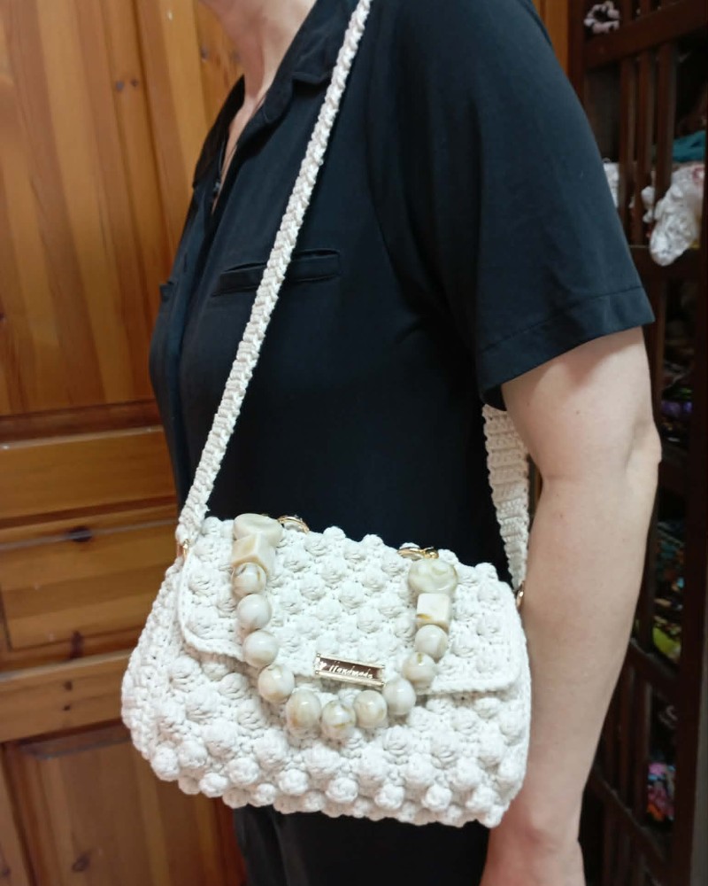 Bubbles White Bag Luxury Handmade