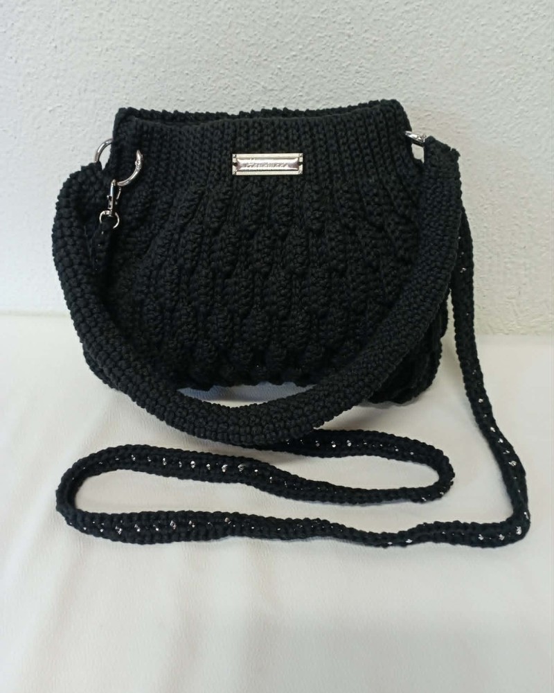 Bubbles Black Handmade Bag