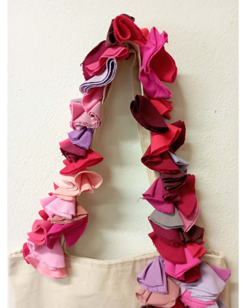 Handmade Canvas Bag with Colorful Border