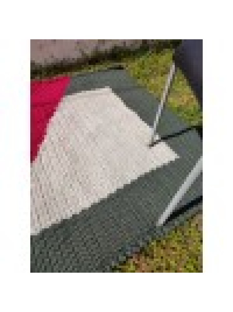 RECTANGULAR KHAKI BEIGE CARPET WITH BURGUNDY GEOMETRIC PATTERN