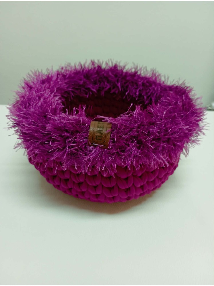 BASKET WITH FUZZY DECORATION