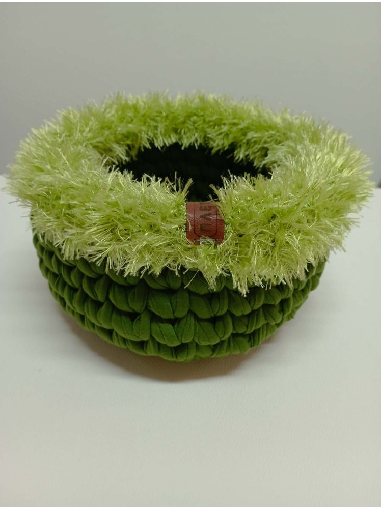 BASKET WITH FUZZY DECORATION